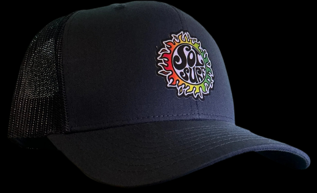 Sol Surf Six Panel Flat Bill Trucker Hat