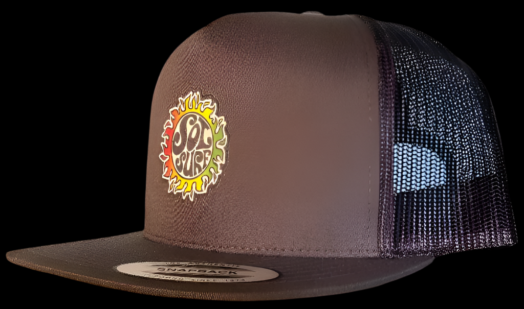 Sol Surf Five Panel Flat Bill Trucker Hat