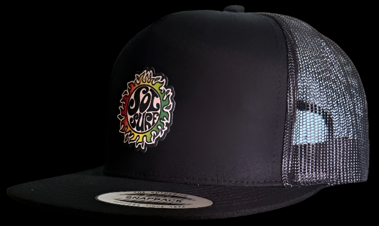 Sol Surf Five Panel Flat Bill Trucker Hat