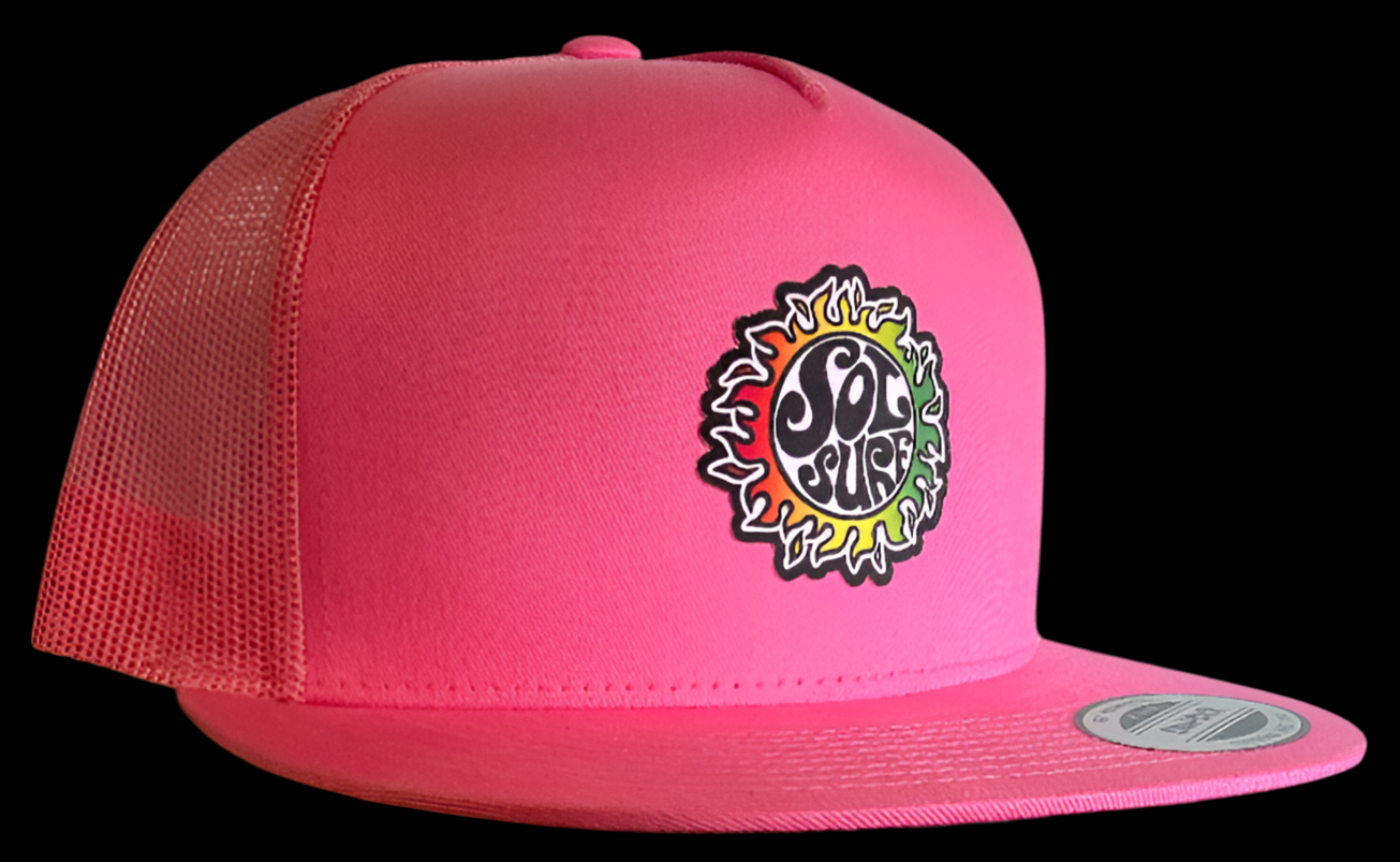 Sol Surf Five Panel Flat Bill Trucker Hat