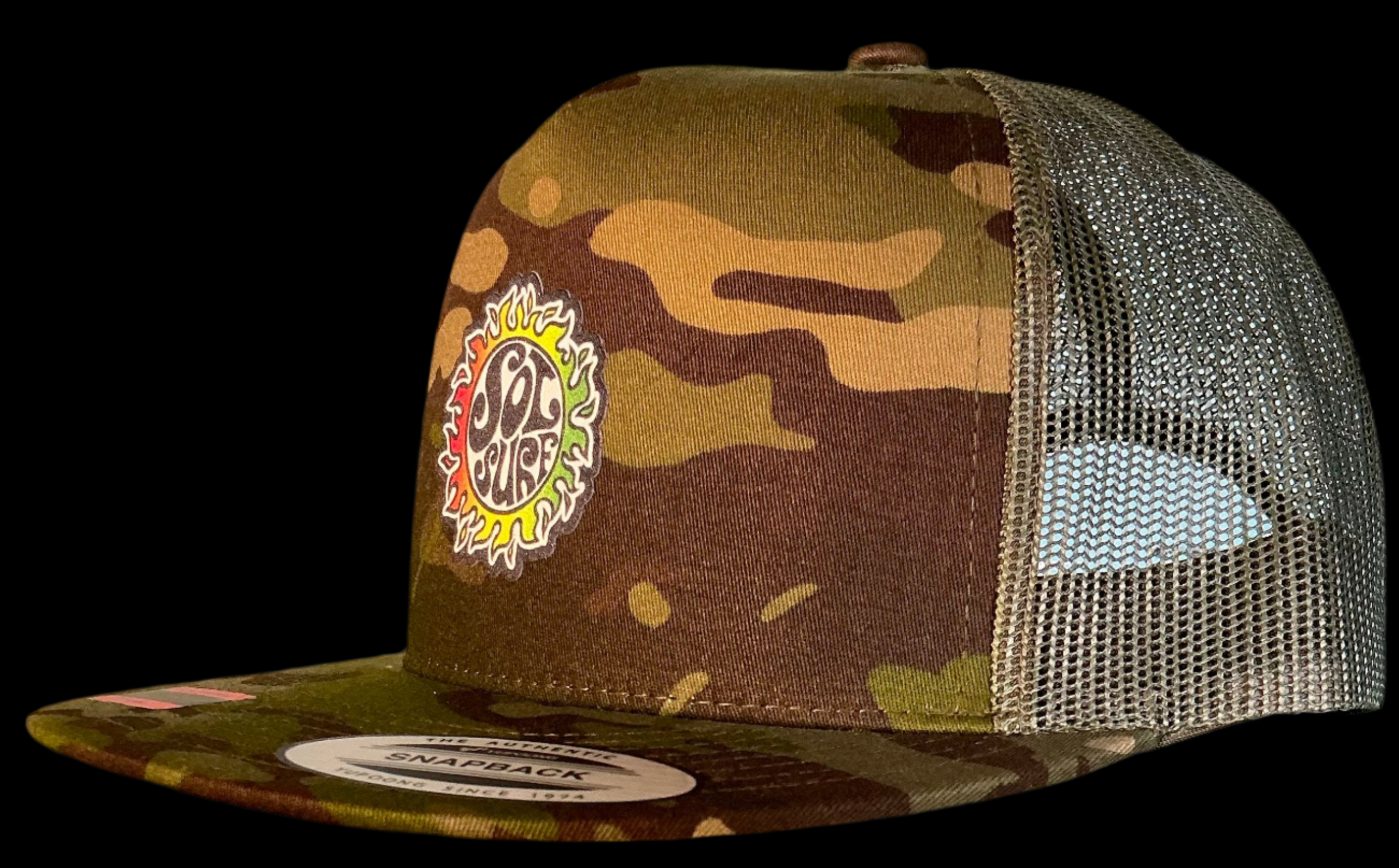 Sol Surf Five Panel Flat Bill Trucker Hat