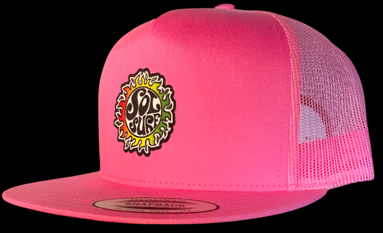 Sol Surf Five Panel Flat Bill Trucker Hat