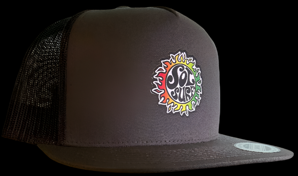 Sol Surf Five Panel Flat Bill Trucker Hat