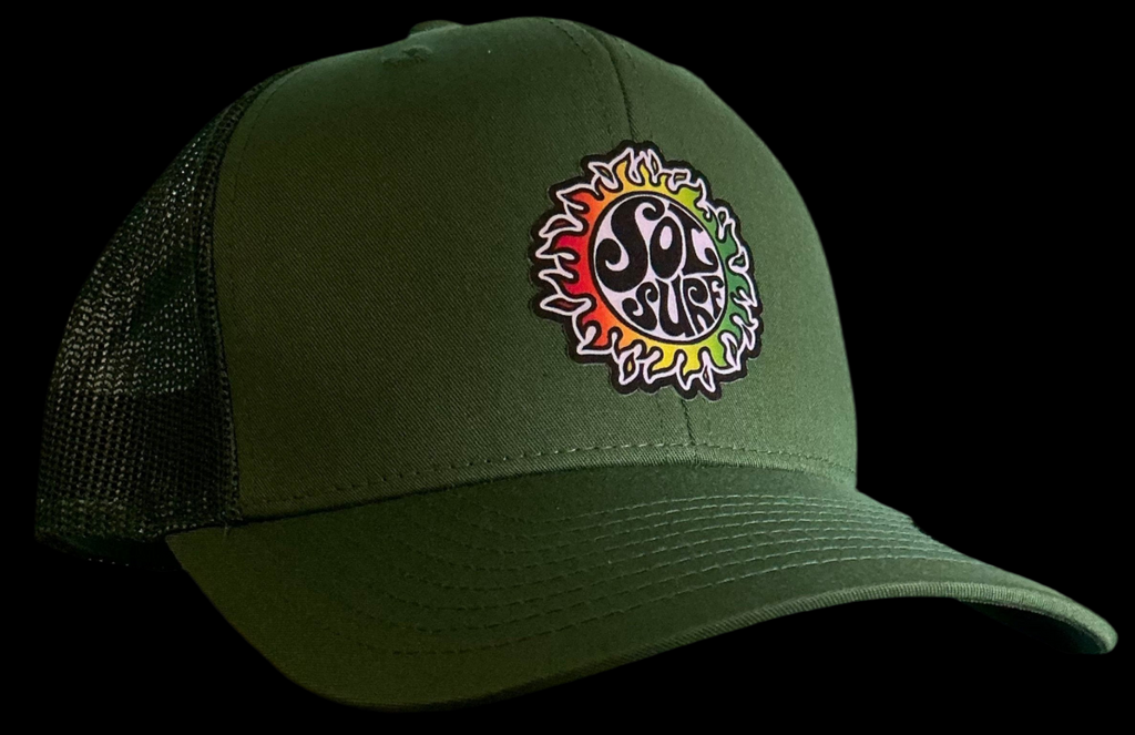 Sol Surf Six Panel Flat Bill Trucker Hat
