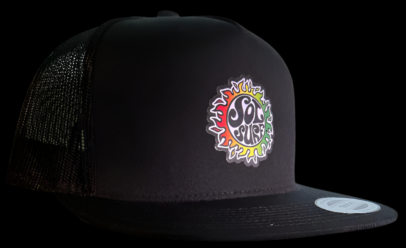 Sol Surf Five Panel Flat Bill Trucker Hat