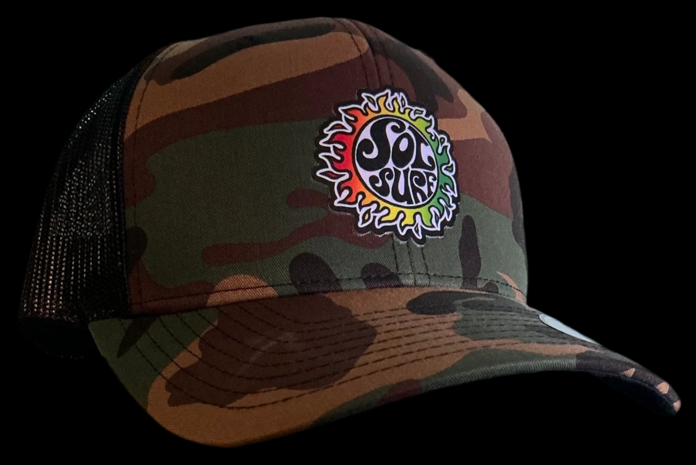 Sol Surf Six Panel Pre Curved Visor Trucker Hat