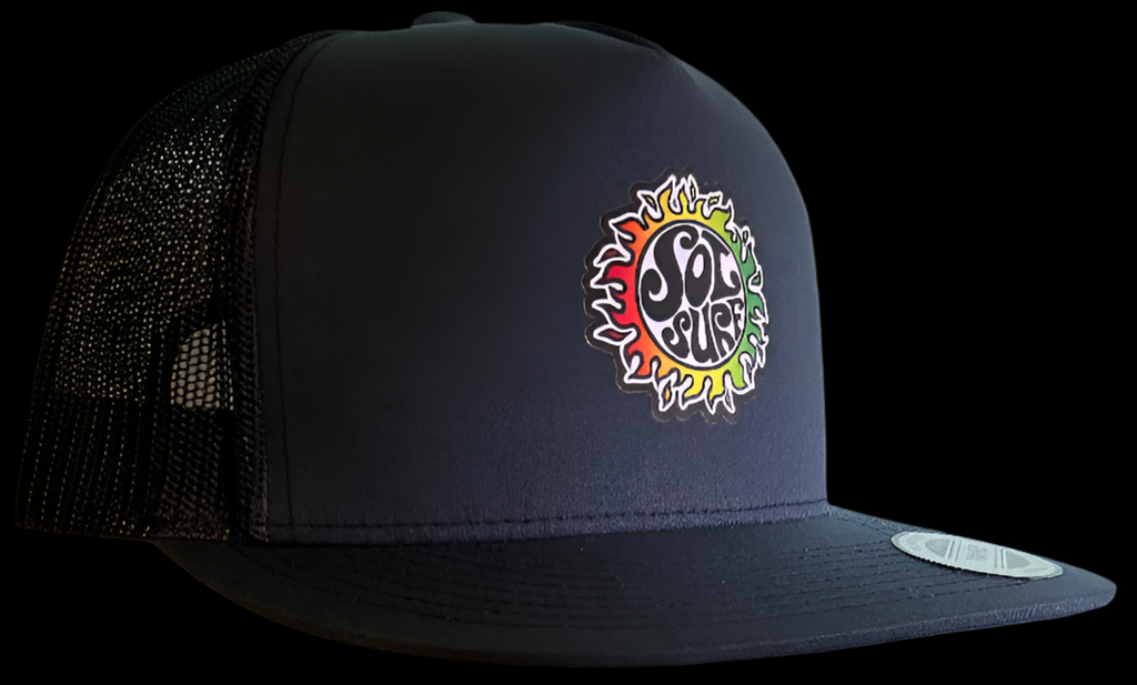 Sol Surf Five Panel Flat Bill Trucker Hat