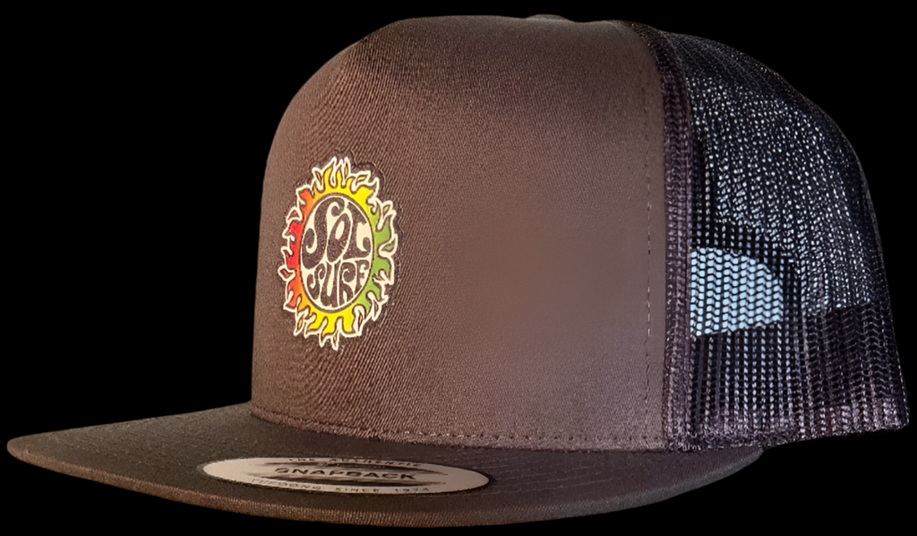 Sol Surf Five Panel Flat Bill Trucker Hat