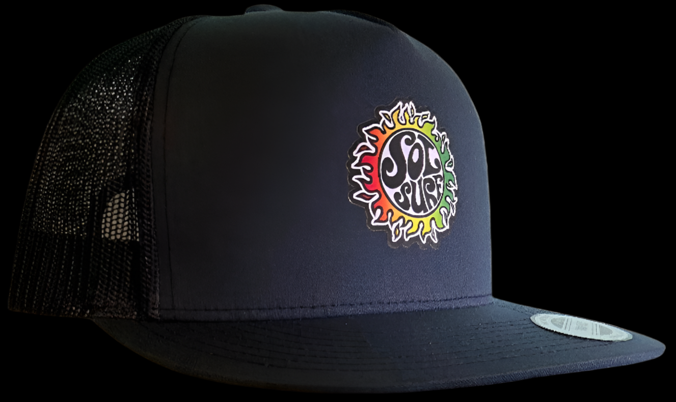 Sol Surf Five Panel Flat Bill Trucker Hat