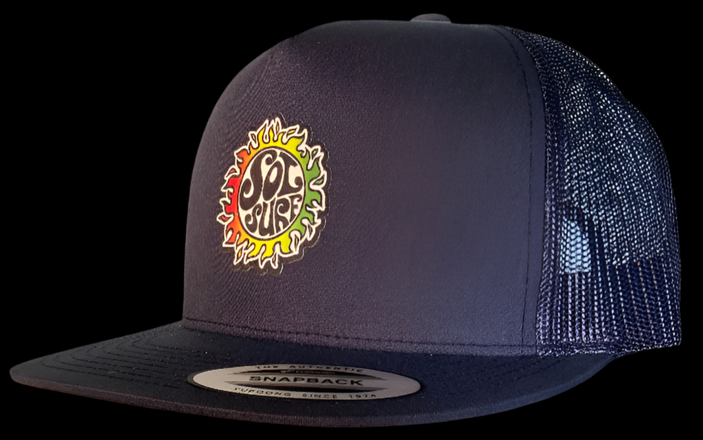 Sol Surf Five Panel Flat Bill Trucker Hat