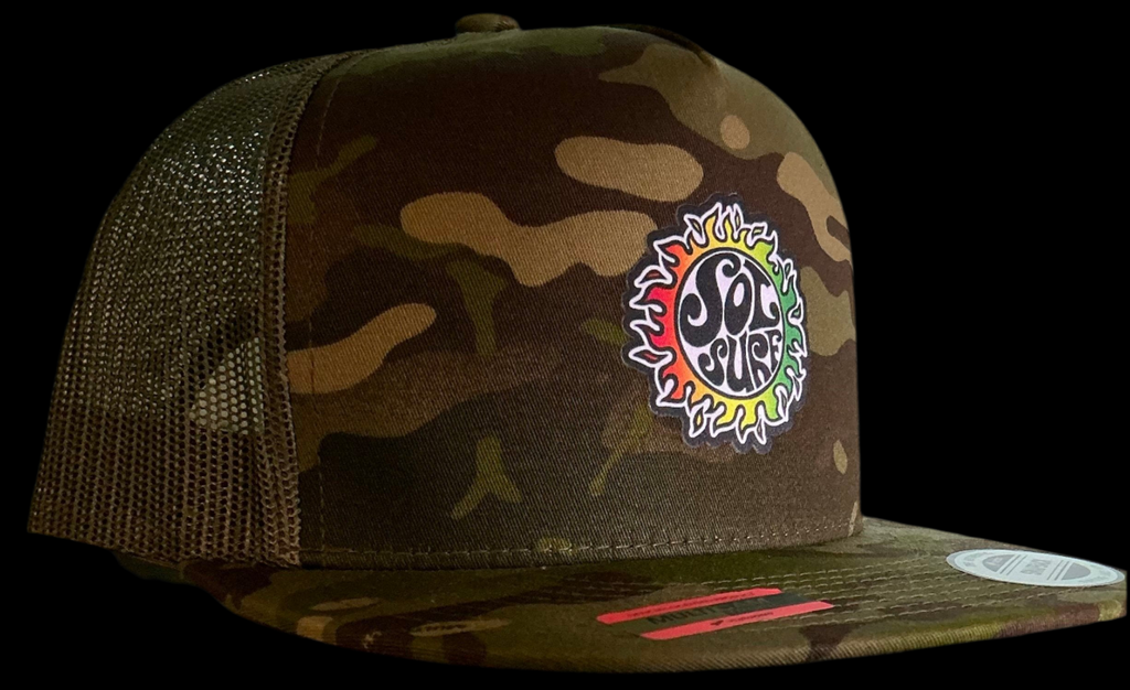 Sol Surf Five Panel Flat Bill Trucker Hat