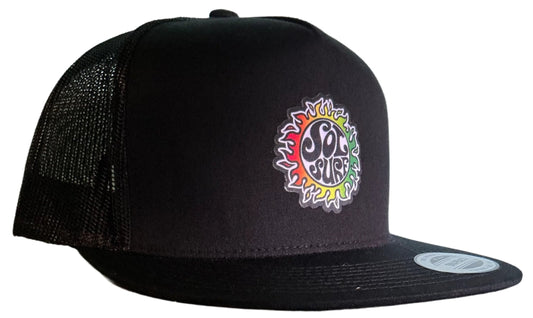 Sol Surf Five Panel Flat Bill Trucker Hat