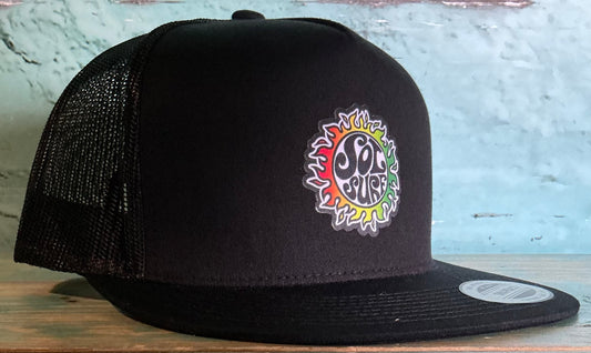 Sol Surf Five Panel Flat Bill Trucker Hat