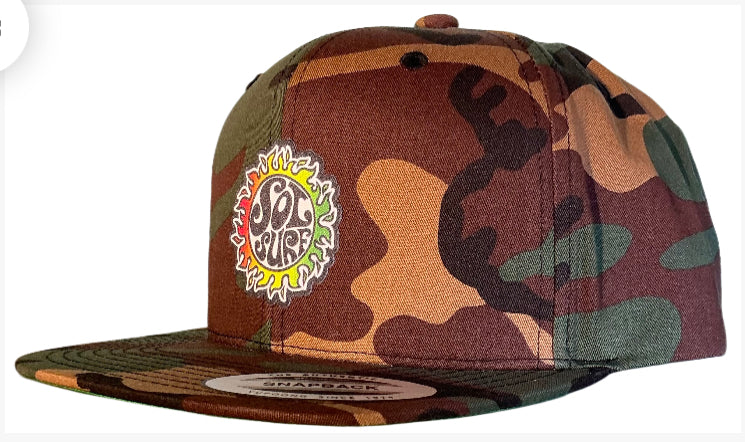 Sol Surf Five Panel Flat Bill Trucker Hat