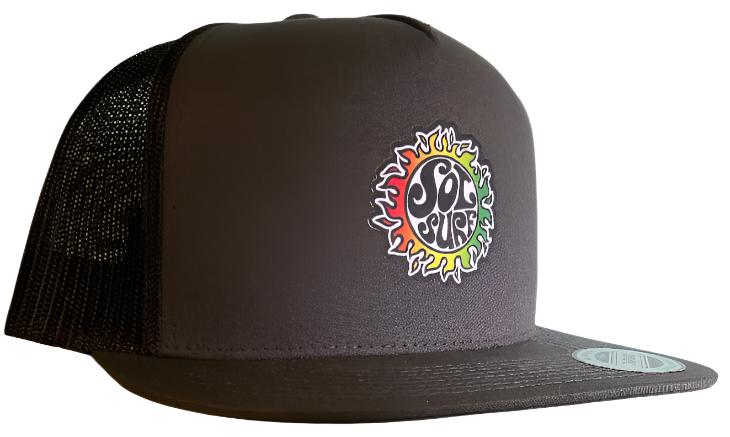 Sol Surf Five Panel Flat Bill Trucker Hat