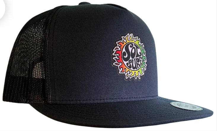 Sol Surf Five Panel Flat Bill Trucker Hat